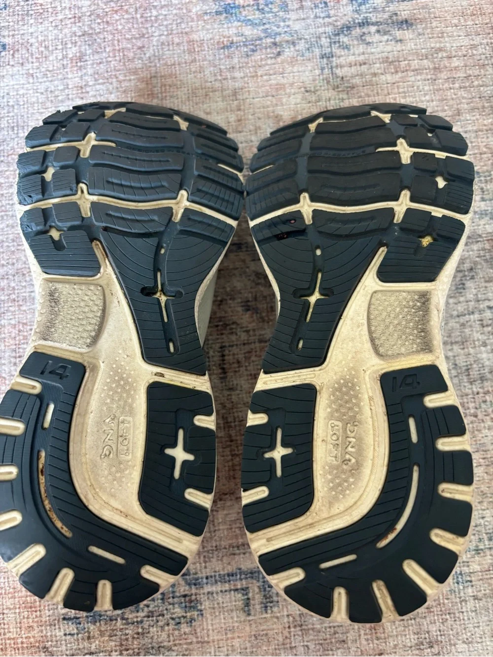 Brooks Ghost Running Shoes - Beige with Teal/Navy Accents - Picture 9 of 14